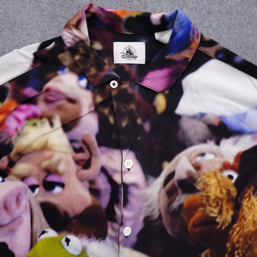 Disney Parks Shirt Mens M The Muppets All Over Print Camp Button Up AOP